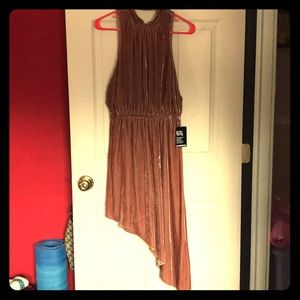 NWT copper asymmetrical halter dress from Express